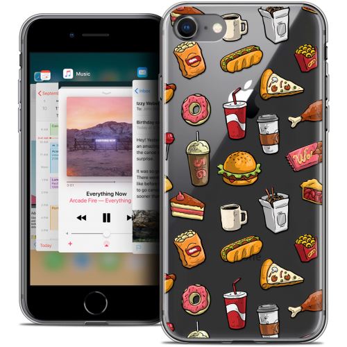 Caseink - Coque Housse Etui Apple iPhone 8 (4.7 ) [Crystal Gel HD Collection Foodie Design Fast Food - Souple - Ultra Fin - Imprimé en France]