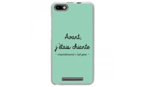 Coque souple pour Wiko Lenny 3 avec impression Motifs Avant, j'étais chiante turquoise