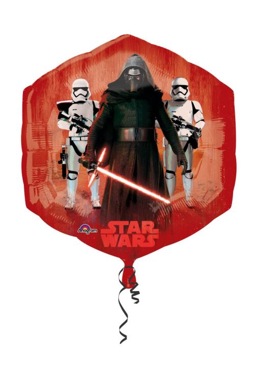 Ballon Aluminium Bleu Et Rouge Star Wars Vii 55x58cm - Multicolores