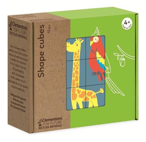 Clementoni jeu de blocs d'animaux Shape Cubes12 pièces