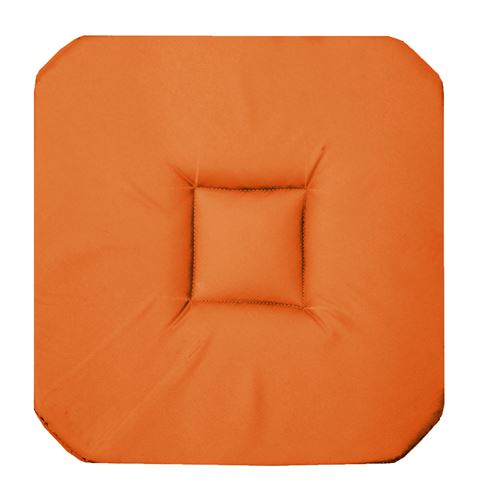 Galette 4 rabats 36 x 36 x 3.5 cm coton uni panama Brique