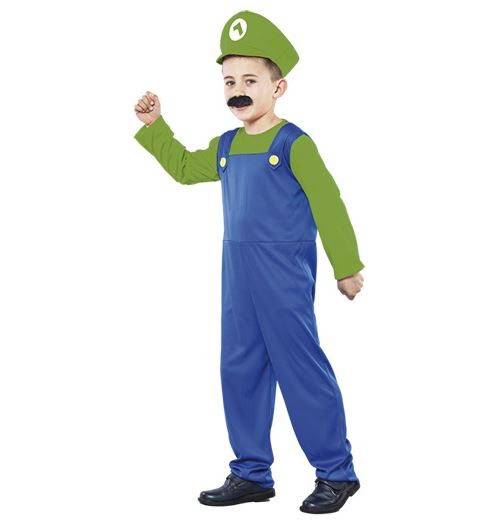 Déguisement plombier luigi enfant 4-6 ans (combinaison + casquette)