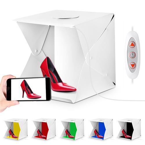 Tente de tir pliante portable Photo Studio Box avec bande 2pcs LED + 6 toiles de fond