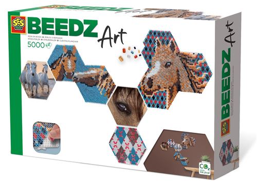 SES Creative- Beedz Art-Hex Tiles Chevaux, 06023, Divers