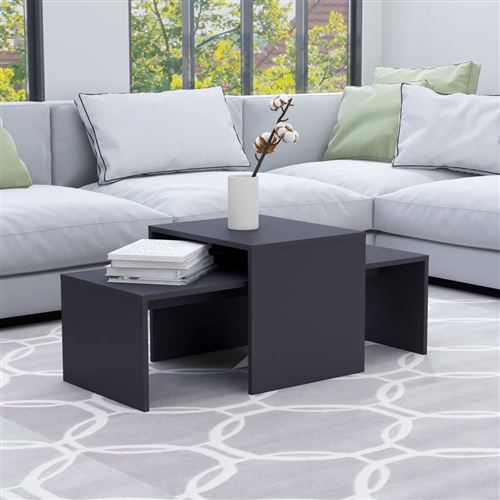 vidaXL Ensemble de tables basses Gris 100x48x40 cm Aggloméré