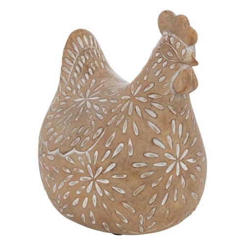 Non Communiqué Beige Atmosphera Créateur D'intérieur - Statuette Poule Déco "Linda" 12Cm