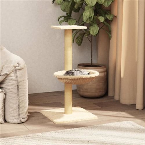 VIDAXL Bussandri Exclusive - Meuble chat avec griffoir sisal 74 cm cr&egrave;me