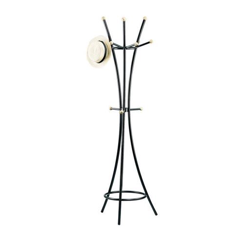 Porte manteaux 12 boules 181 cm noir et naturel