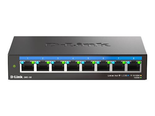 D-Link DMS 108 - Commutateur - non géré - 8 x 10/100/1000/2.5G - de bureau, fixation murale