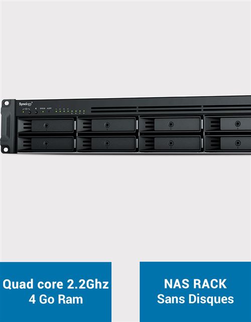 Synology RackStation RS1221+ - NAS-server - 8 bays - rack-uitvoering - SATA 6Gb/s - RAID 0, 1, 5, 6, 10, JBOD - RAM 4 GB - Gigabit Ethernet - iSCSI ondersteuning - 2U