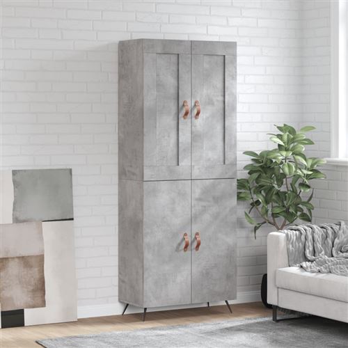 vidaXL - Buffet Haut - Armoire de Rangement - Gris - Image 3