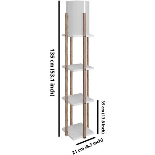 Étagère en acier 35cm + lampe