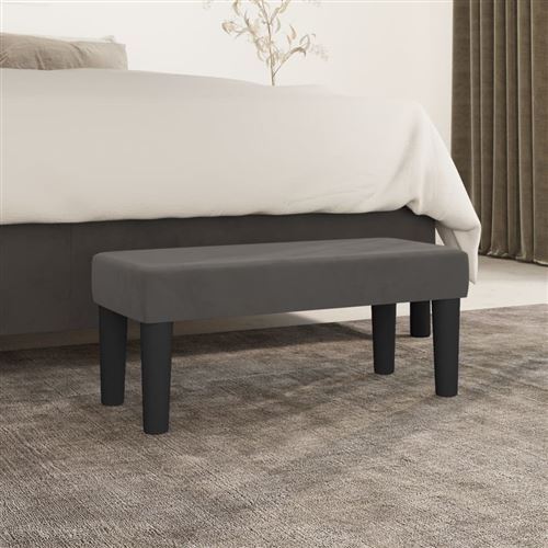 VIDAXL - Banc - Velours - Gris foncé - 70x30x30 cm - Image 2