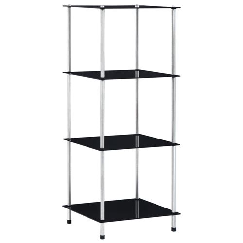 vidaXL Étagère 4 niveaux Noir 40x40x100 cm Verre trempé249510