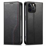 Coque Portefeuille pour iPhone 13 Pro - Housse Rabat Magnétique en Cuir PU - Etui de Protection Intégrale avec Porte-Cartes (2 Slots) et Poche Billets - Design Slim avec Support Intégré-Noir