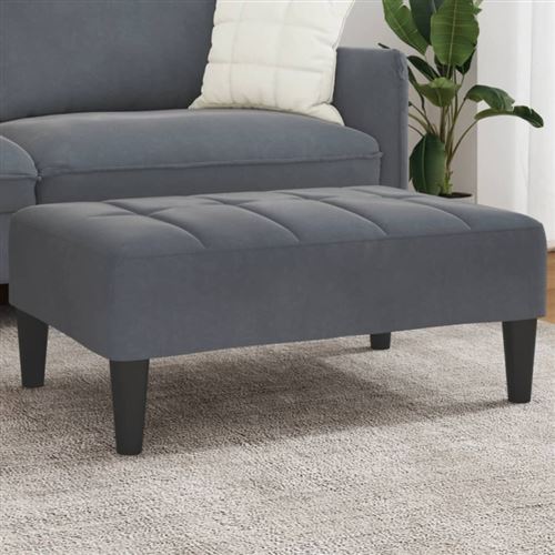 Vidaxl Gris Repose-Pied Foncé 77X55x31 Cm Velours - Image 3