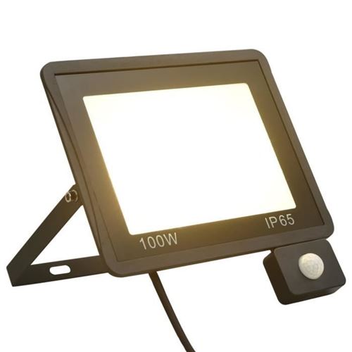 Vidaxl Blanc Projecteur À Led Avec Capteur 100 W Chaud - Image 2