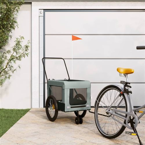 VIDAXL - Remorque de vélo pour chien - Gris et Noir - Image 3