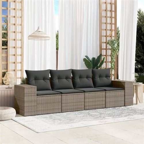 Salon de jardin modulable VIDAXL resine tressee gris 4 pieces x 83 x 69 4 personnes