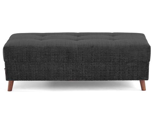 Non Communiqué Rune - Pouf En Velours Texturé - Gris Anthracite