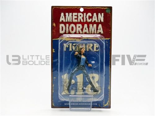 Voiture Miniature de Collection AMERICAN DIORAMA 1-18 - FIGURINES Motarde - Angel - Black / Bleu - 23868