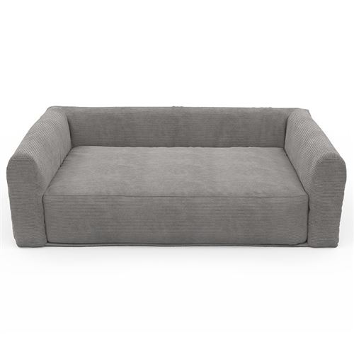 Meilleurs prix pour Panier pour chien LEONARD en tissu velours côtelé gris taille L