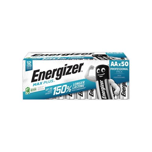 Energizer Max Plus Alkaline AA Battery Pack of 50 BT0010