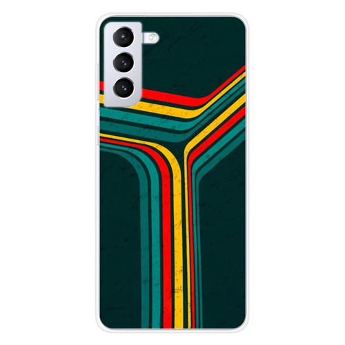 Coque en silicone imprimée compatible Samsung Galaxy S21 Retro lines