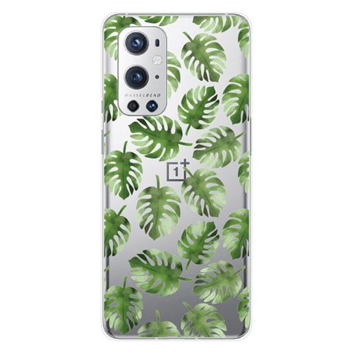 Coque en silicone imprimée compatible OnePlus 9 Pro 5G Feuilles de Monstera
