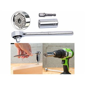 Clé à Douille Universelle Gator Grip – Compatible 7 à 19 Mm, Professionnelle, Jeu Complet