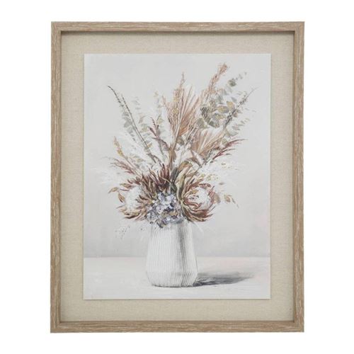 ATMOSPHERA - Tableau Déco Vase Tiana - 40x50cm - Beige - Image 3