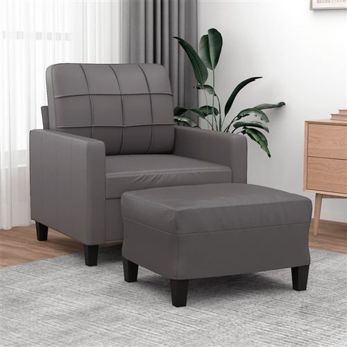 Non Communiqué Gris Vidaxl Fauteuil Avec Repose-Pied 60 Cm Similicuir
