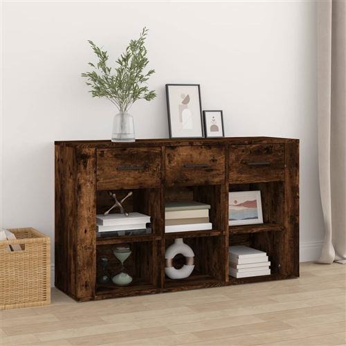 vidaXL Buffet Chêne fumé 100x30x59,5 cm Bois d'ingénierie