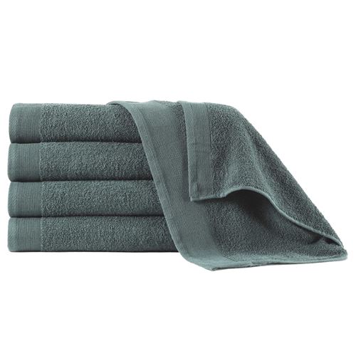 vidaXL Serviettes à main 5 pcs Coton 450 g/m² 50x100 cm Vert