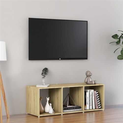 vidaXL Meuble TV Chêne sonoma 107x35x37 cm Aggloméré