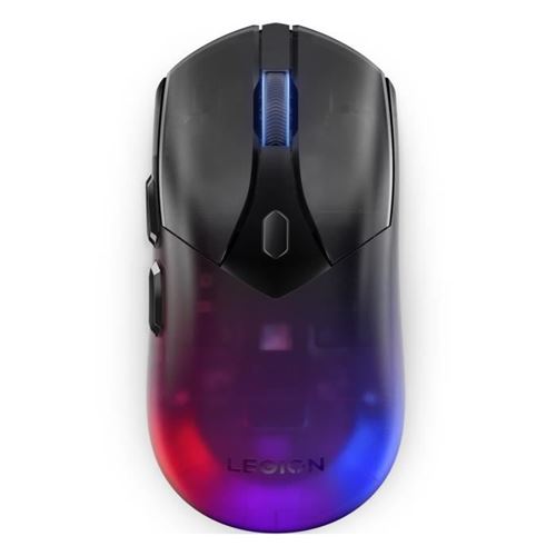  Lenovo Legion M410 - Souris - droitiers et gauchers - 6 boutons - sans fil, filaire - 2.4 GHz, USB - noir, transparent - Pour la vente au d&eacute;tail 