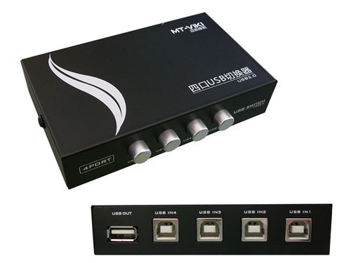 Non Communiqué Kalea-Informatique Boitier De Partage Usb 2.0 Type Switch 4 Ports, Aiguillage 4 Entrées Vers 1 Sortie Ou 1 Entrée Vers 4 Sorties - Image 1