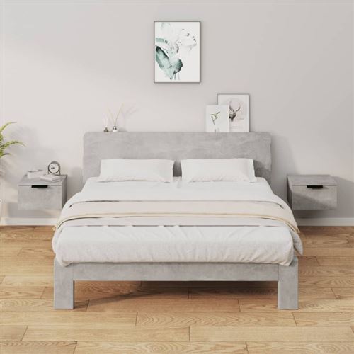Vidaxl Gris Tables De Chevet Murales 2 Pcs Béton 34X30x20 Cm - Image 3