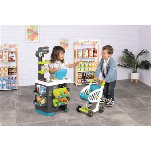SMOBY - Marchande Supermarché pour Enfant - Chariot de Course