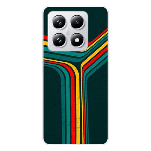 Coque en silicone imprimée compatible Xiaomi 14T 4G Retro lines