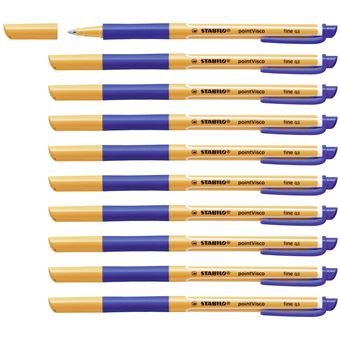 STABILO pointVisco Stylos à encre gel avec bouchon Fin Bleu 10 pièce(s) - 1