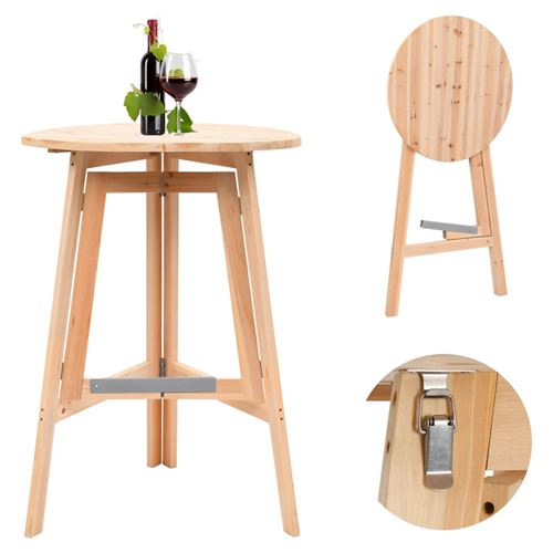 Vidaxl Table De Bar Pliable Sapin - Image 3