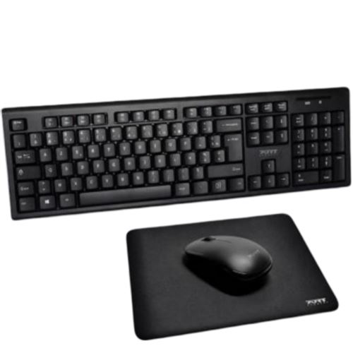 PORT Connect Essential wireless pack - Toetsenbord en muis set - draadloos - 2.4 GHz - AZERTY - Frans