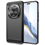 Coque Avizar Pour Honor Magic 6 Pro – Similicuir Noir – Texture Cuir Et Gel Silicone – Neuf