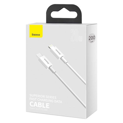 Cables d'alimentation BASEUS CATLYS-C02 Type-C to iP PD 20W 2m blanc