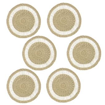 Lot de 2 sets de table rond TRESSE Gris