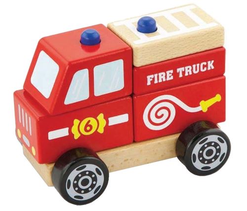 Viga Toys voiture de pompiers empilable 13 cm rouge