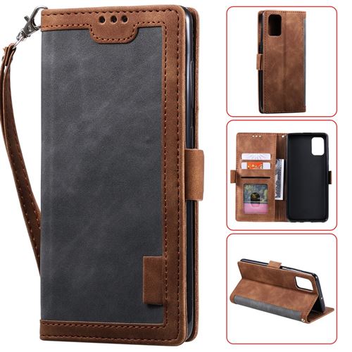 Etui en PU style d'épissage vintage gris pour votre Samsung Galaxy A71 5G SM-A716