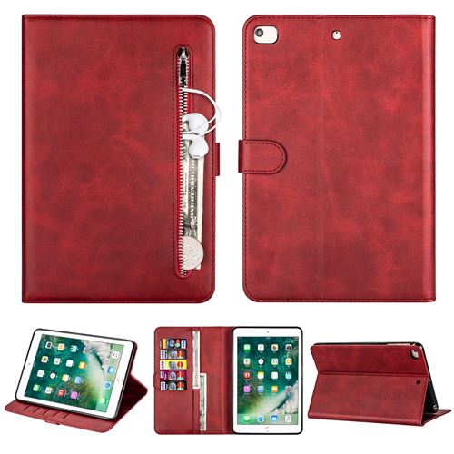 Etui en PU poche zippée rouge pour votre Apple iPad Mini (2019) 7.9 pouces/4/3/2/1