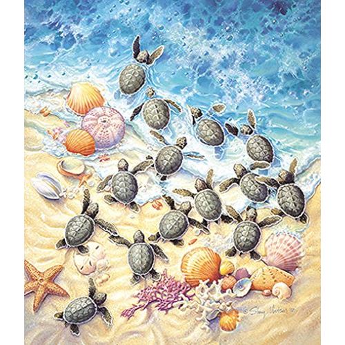 Green Turtle Hatchlings 550 pc Jigsaw Puzzle